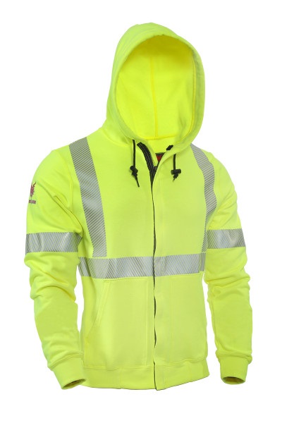 DRIFIRE FR Hi-Vis Zip Hoodie, Class 3, Yellow - Men's FR Work Wear